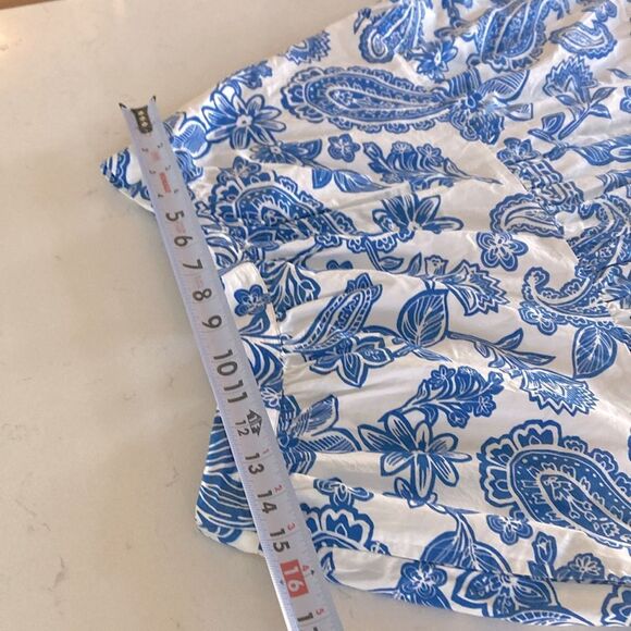 Xirena Angeline Santorini Blue Paisley Maxi Skirt Pockets L - Picture 8 of 9